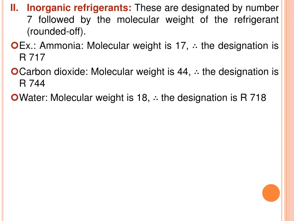 ii inorganic refrigerants these are designated
