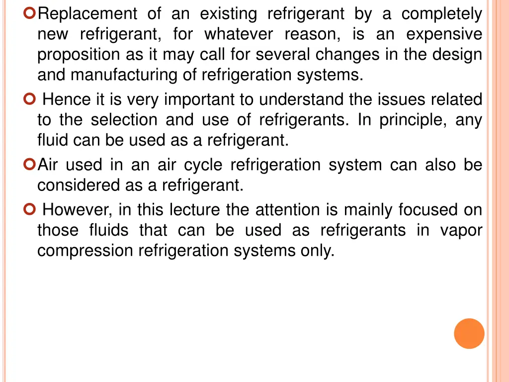 replacement of an existing refrigerant