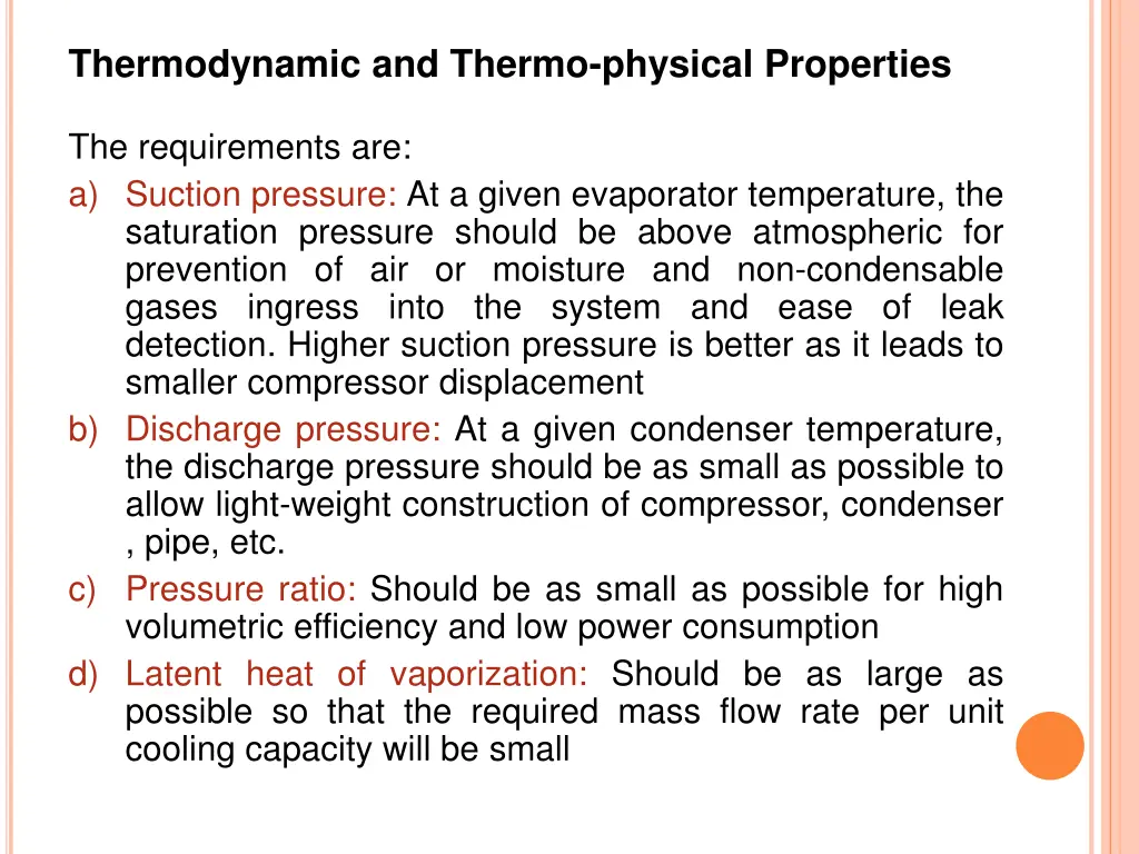 thermodynamic and thermo physical properties