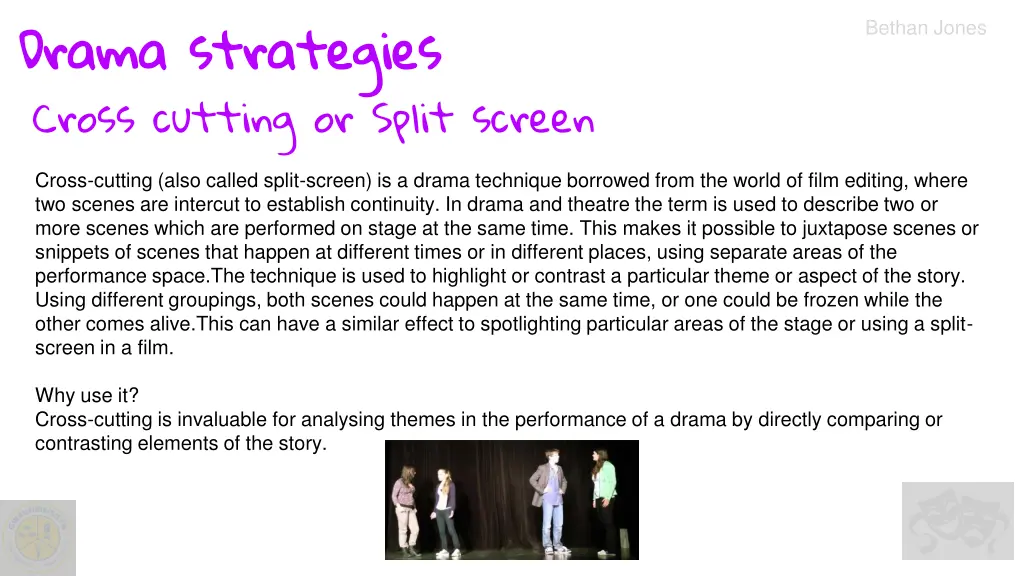 drama strategies cross cutting or split screen