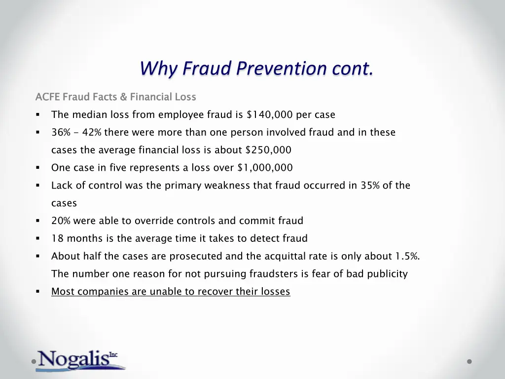 why fraud prevention cont 1