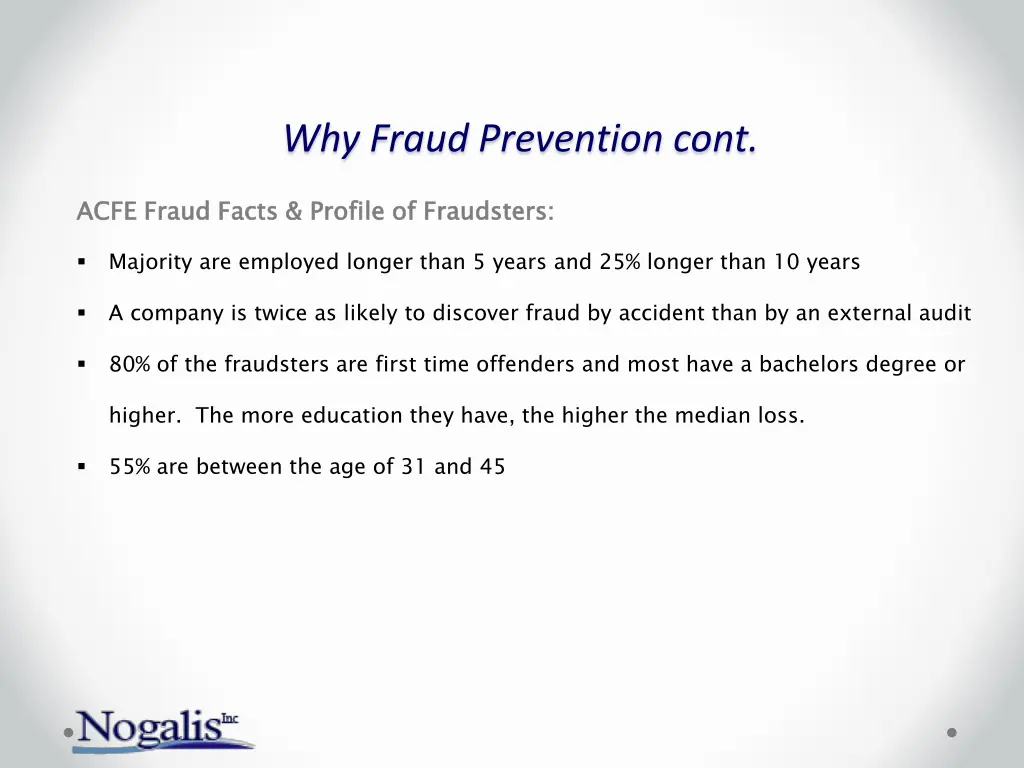 why fraud prevention cont