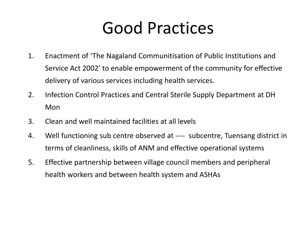 good practices