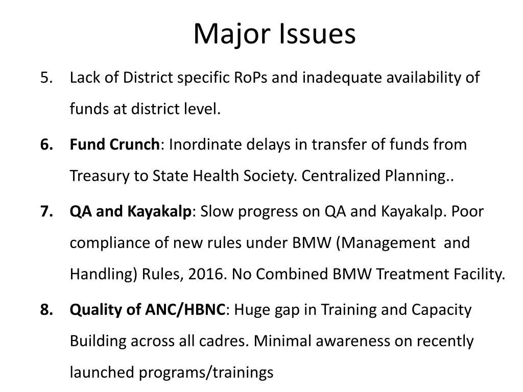 major issues 1