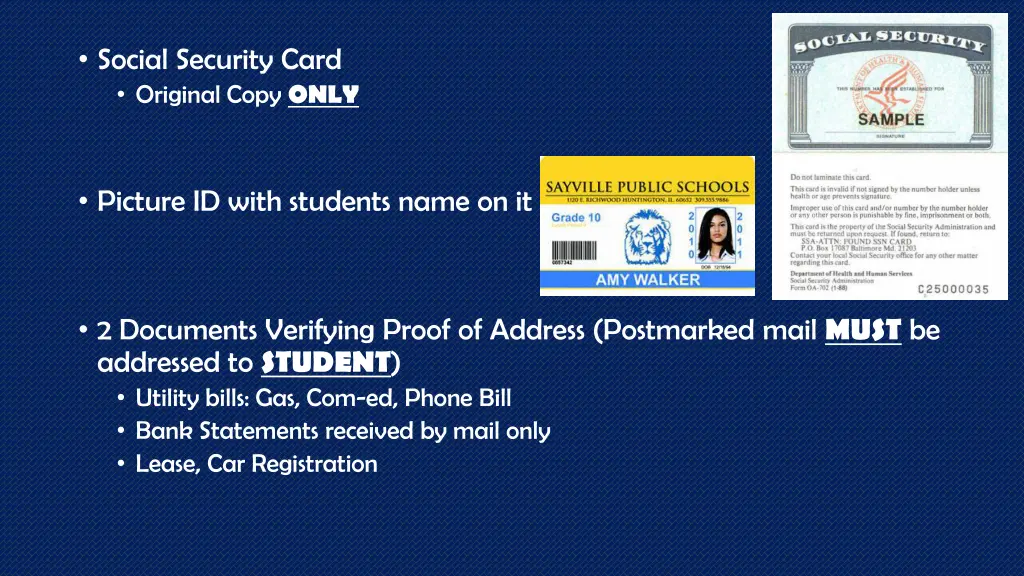 social security card original copy only