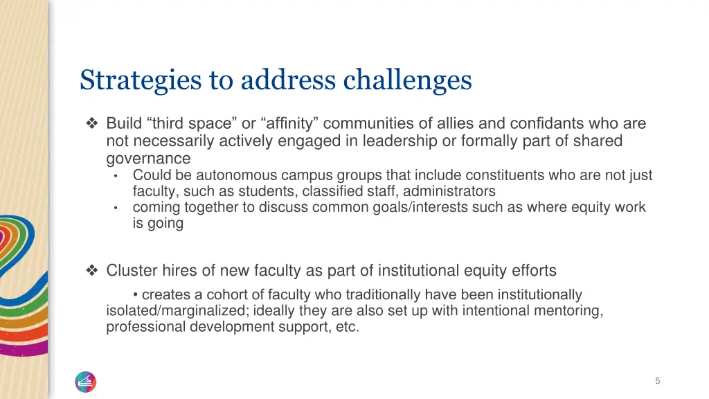 strategies to address challenges