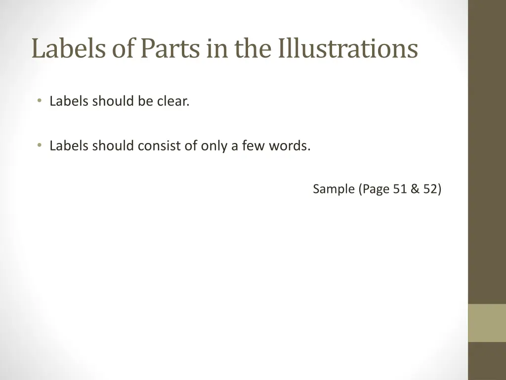 labels of parts in the illustrations
