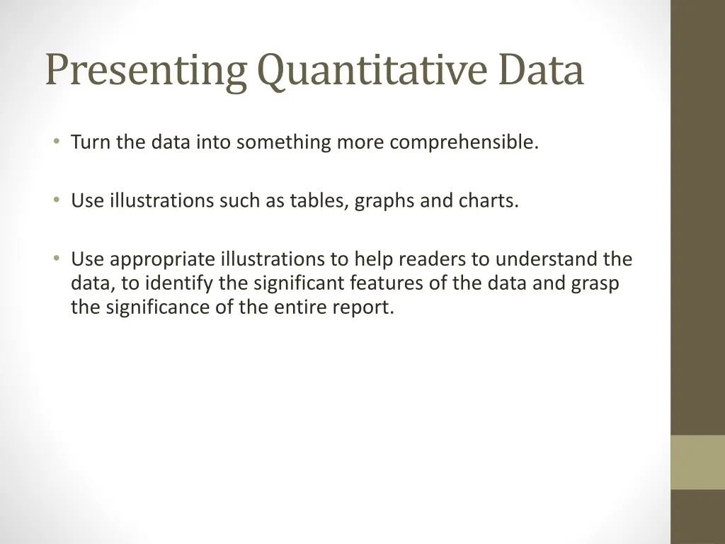 presenting quantitative data