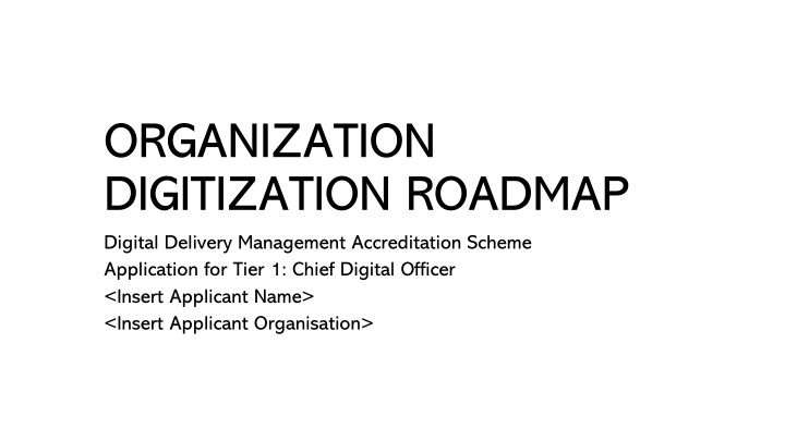 organization digitization roadmap digital