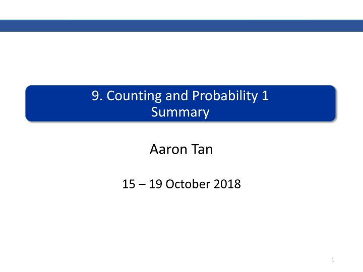 9 counting and probability 1 summary