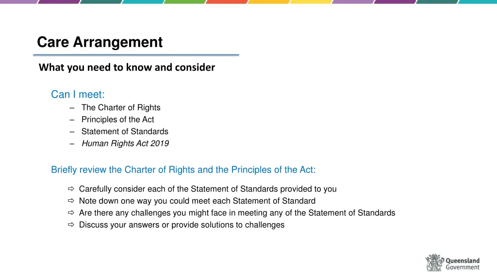 care arrangement 1