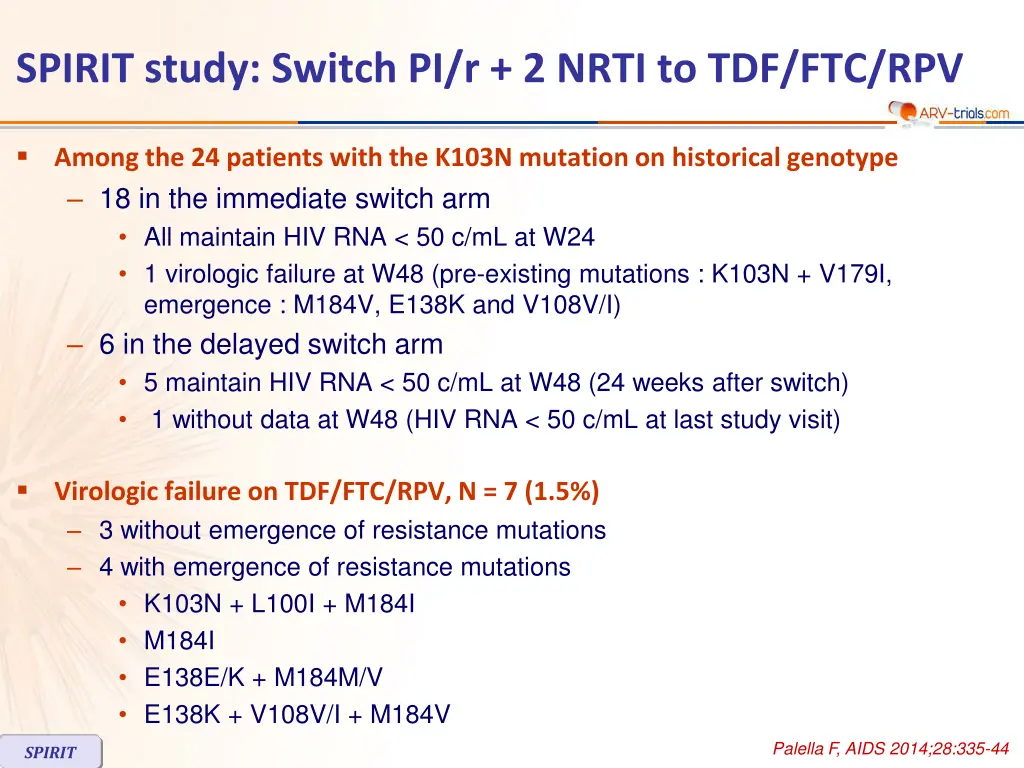 spirit study switch pi r 2 nrti to tdf ftc rpv 3