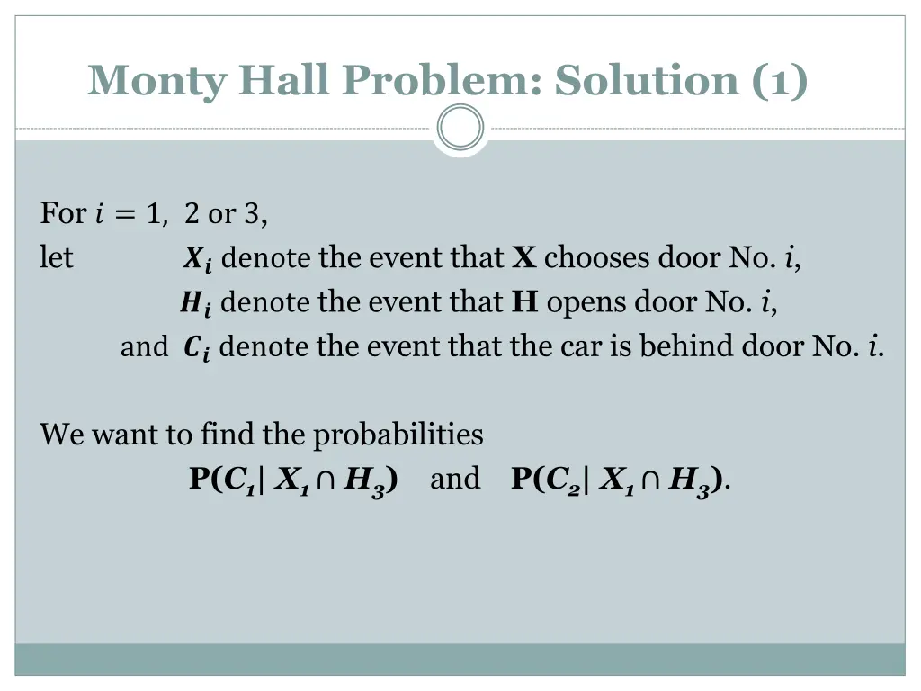 monty hall problem solution 1