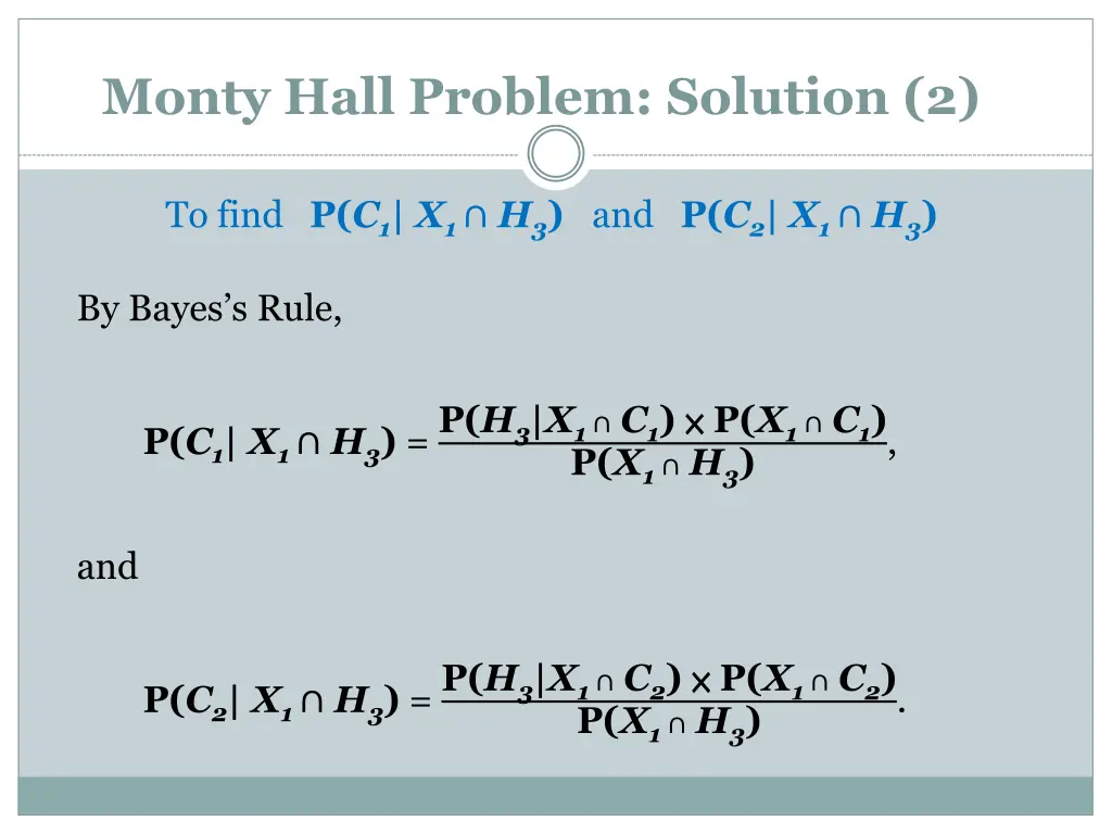 monty hall problem solution 2