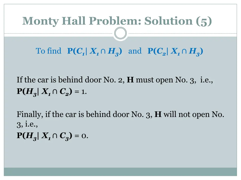 monty hall problem solution 5