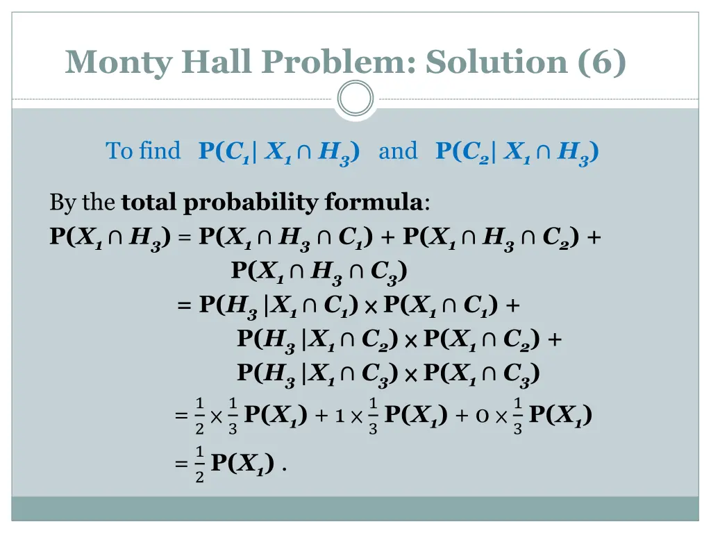 monty hall problem solution 6