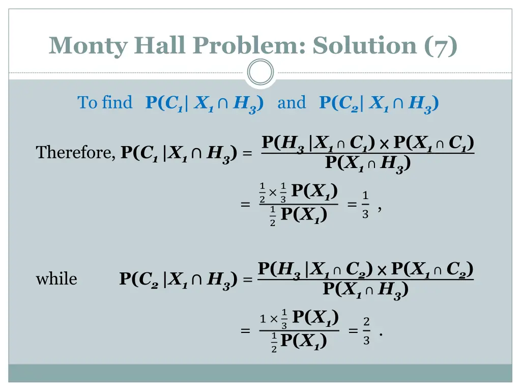 monty hall problem solution 7