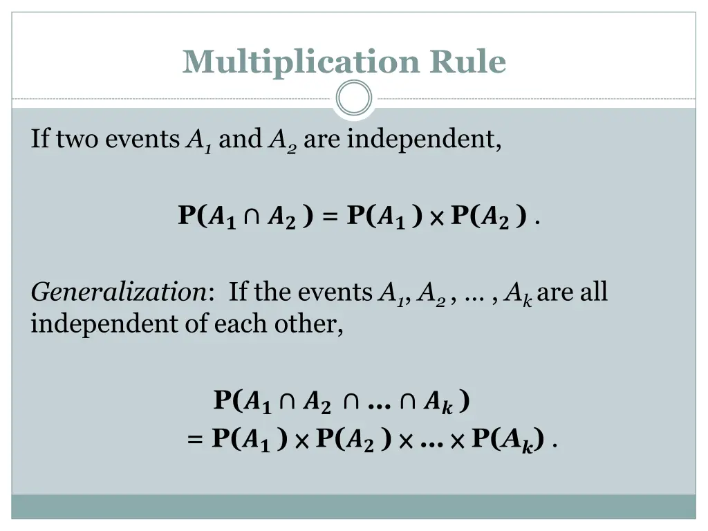 multiplication rule