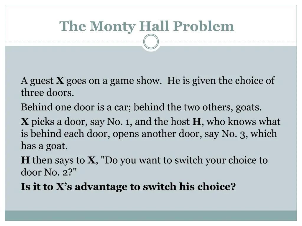 the monty hall problem