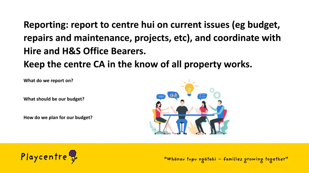 reporting report to centre hui on current issues