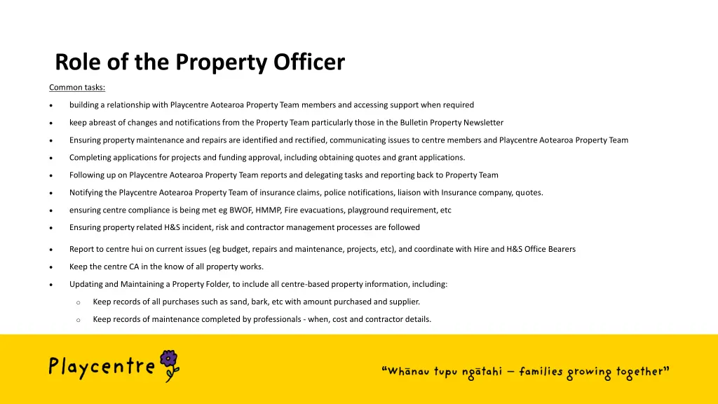 role of the property officer