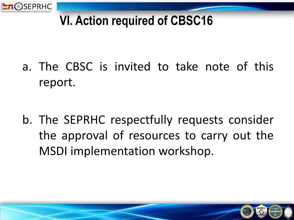 vi action required of cbsc16