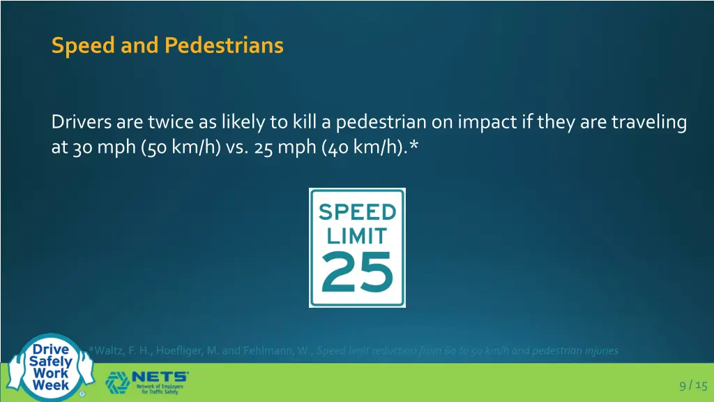 speed and pedestrians