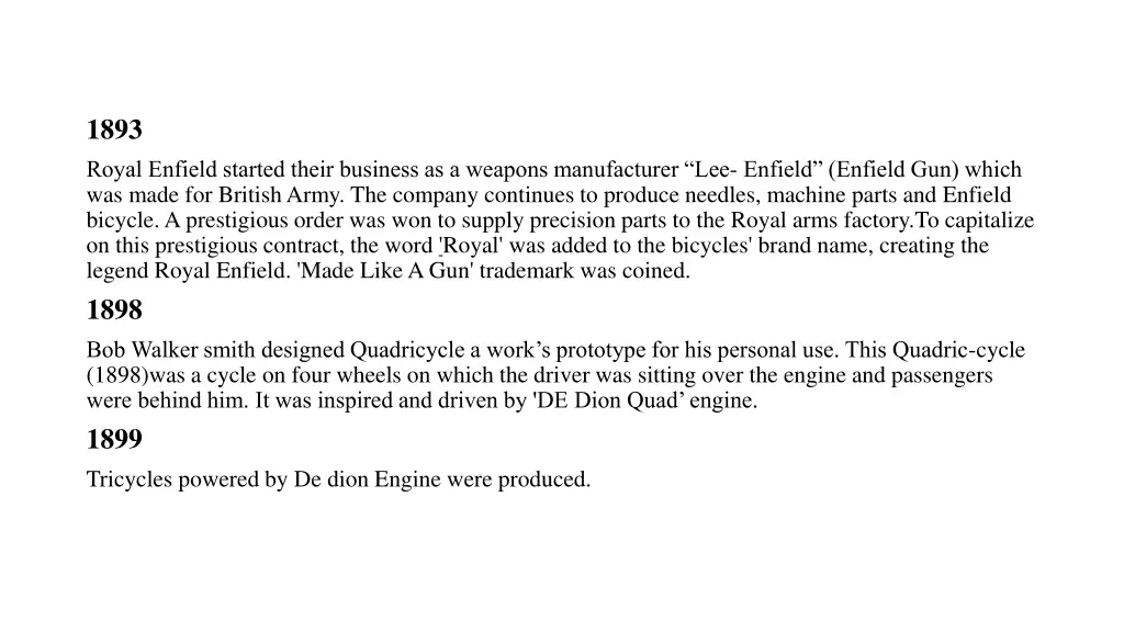 1893 royal enfield started their business