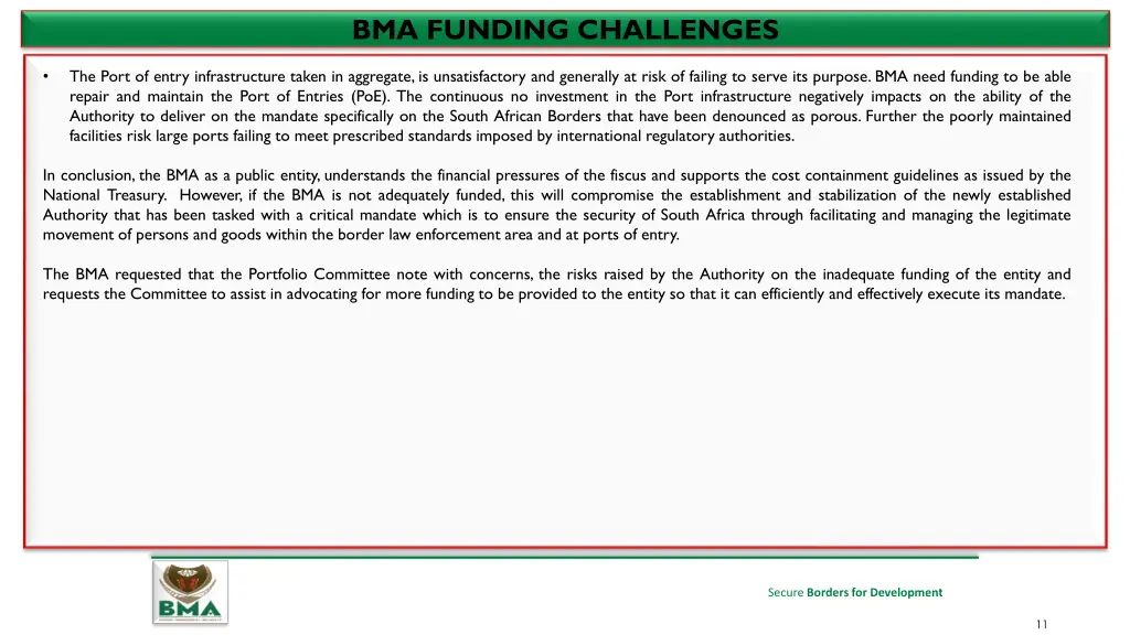 bma funding challenges 1