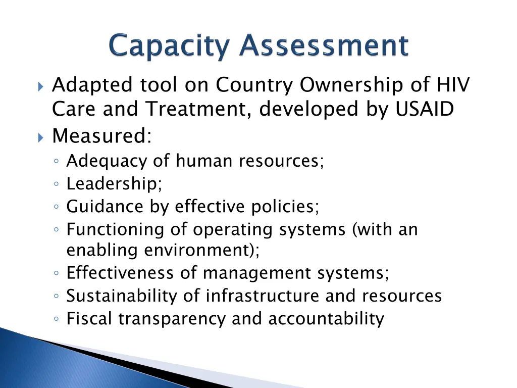 adapted tool on country ownership of hiv care