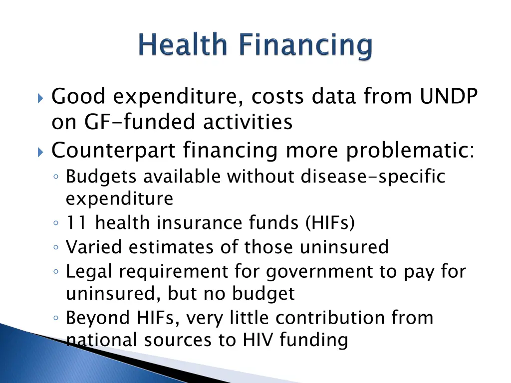 good expenditure costs data from undp