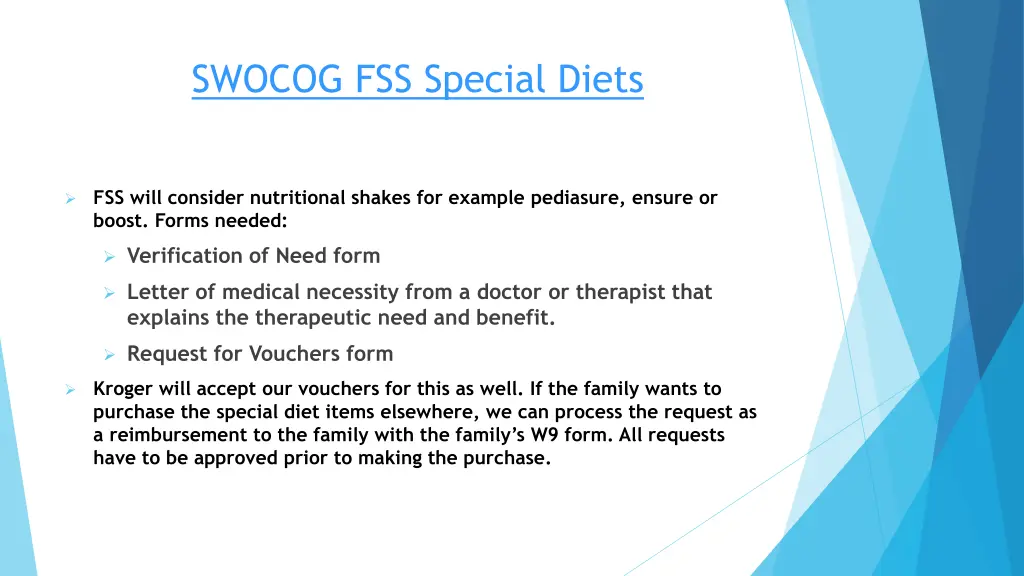 swocog fss special diets