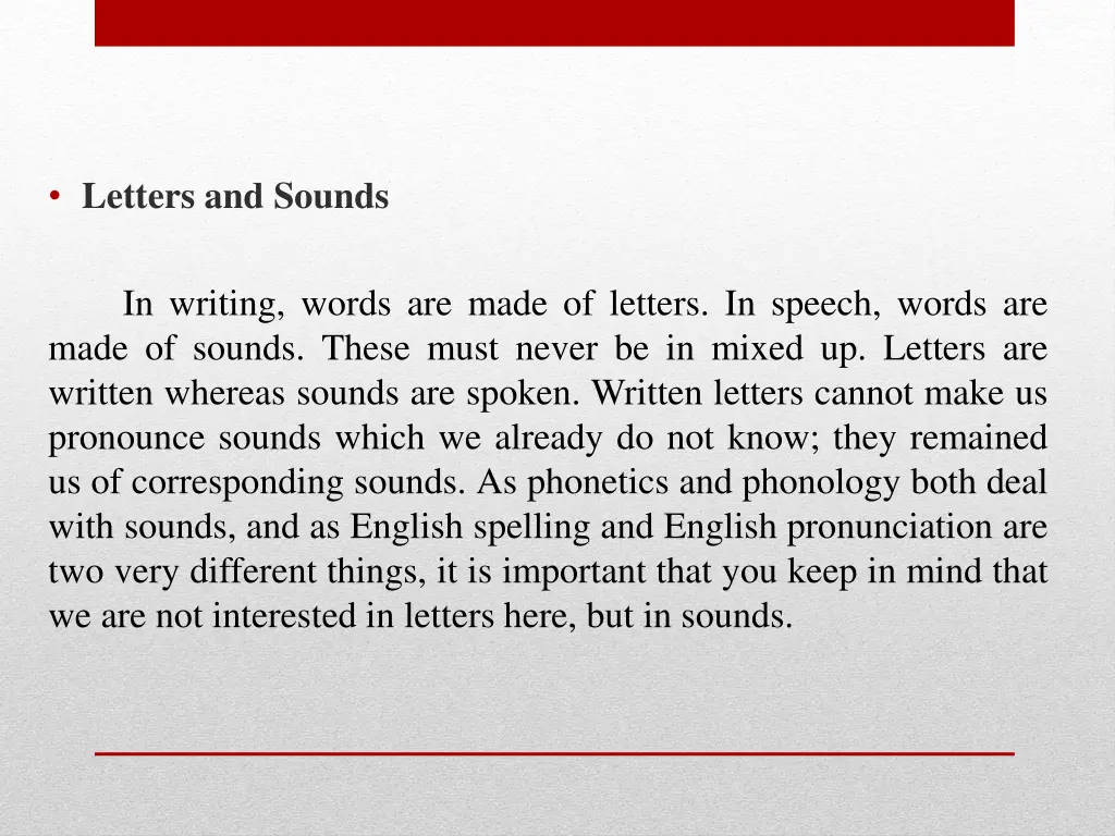 letters and sounds