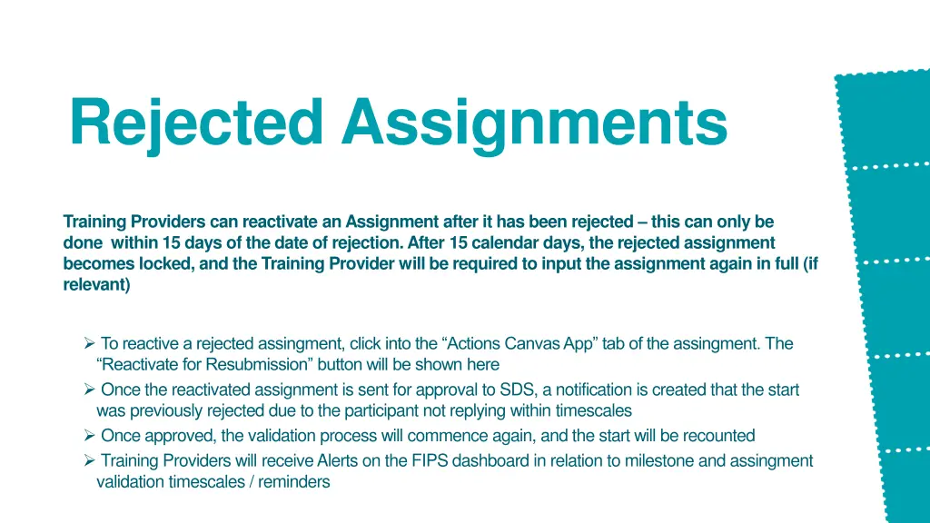 rejected assignments