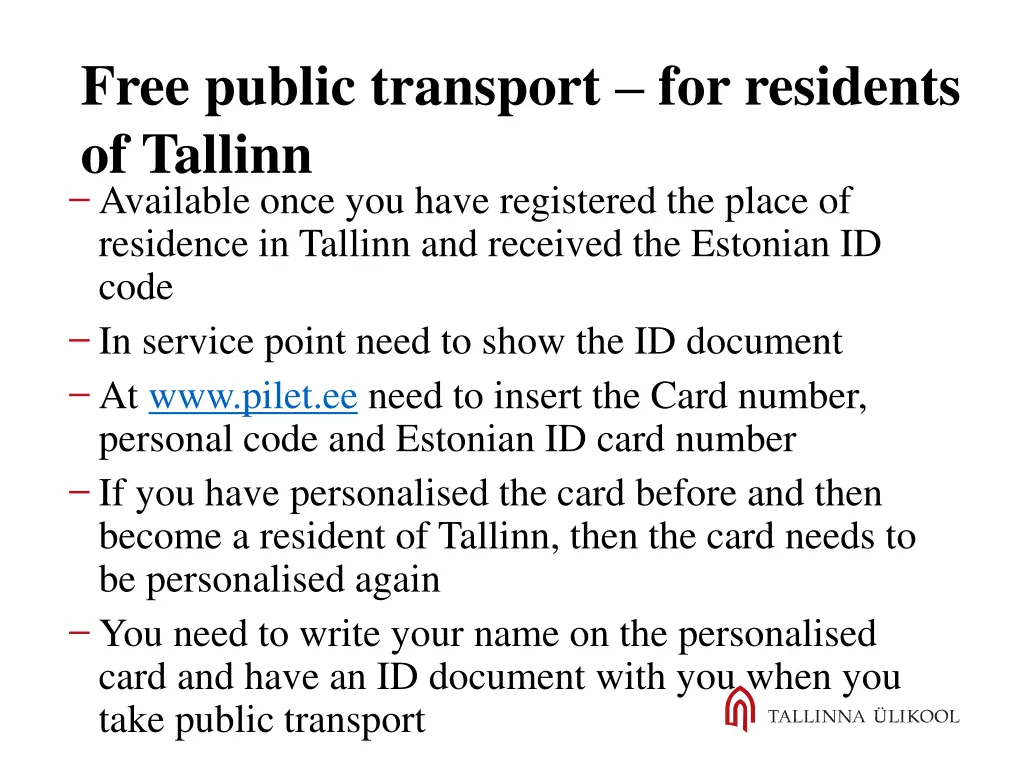 free public transport for residents of tallinn