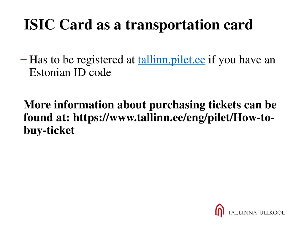 isic card as a transportation card