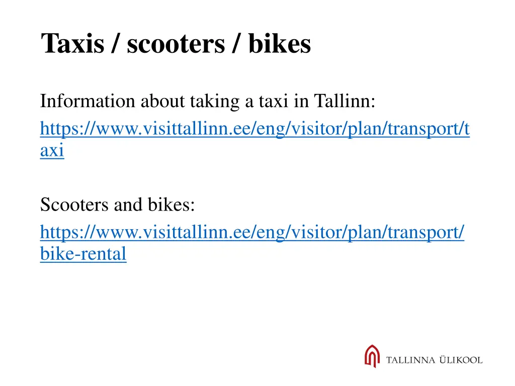 taxis scooters bikes