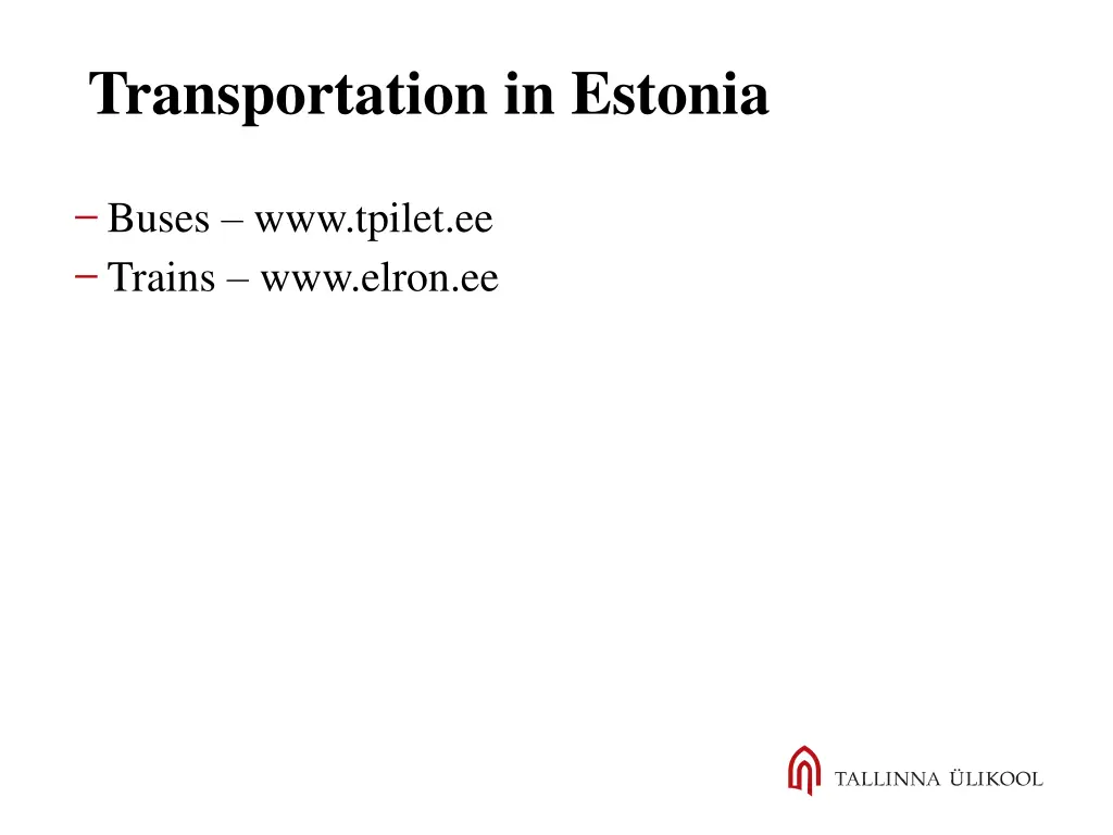 transportation in estonia