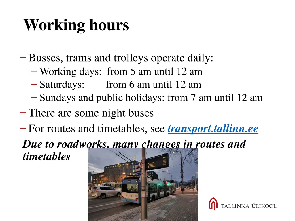 working hours