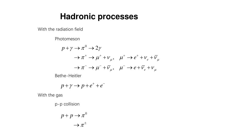 hadronic processes