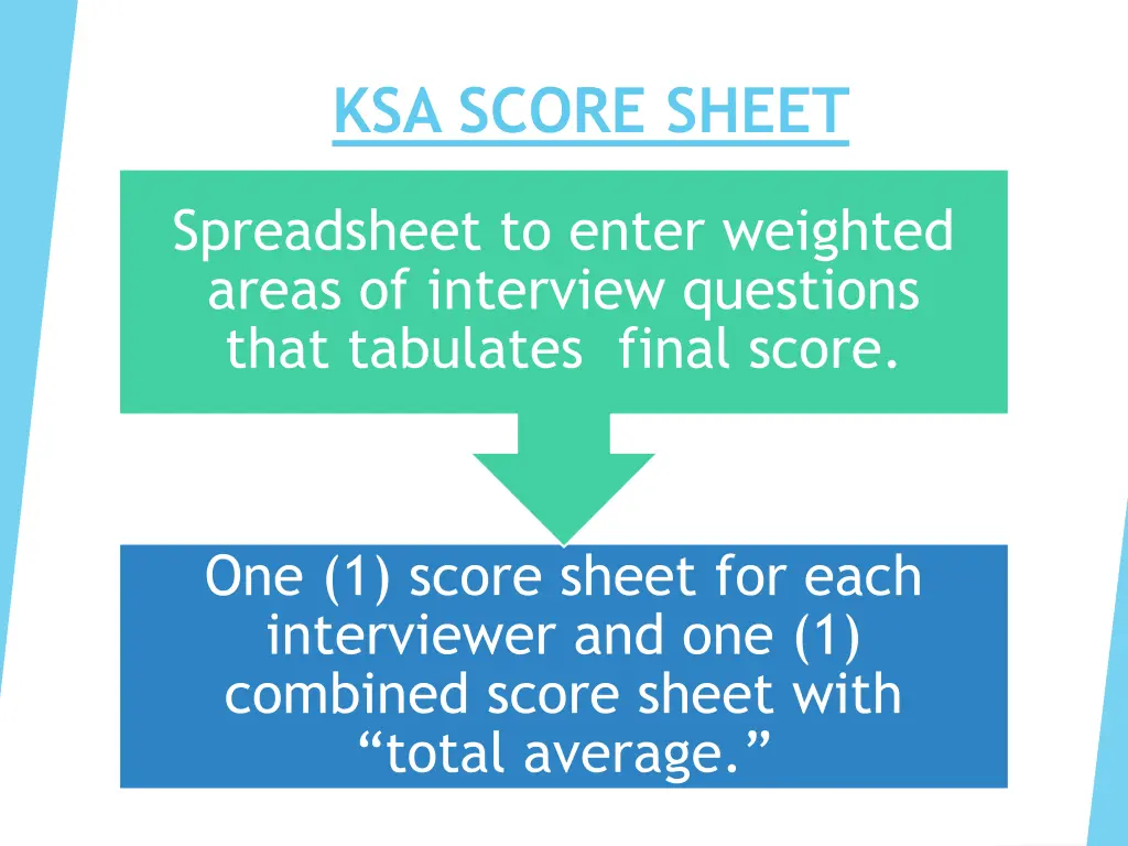 ksa score sheet