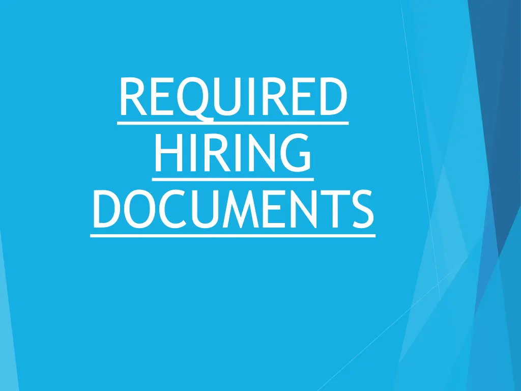 required hiring documents