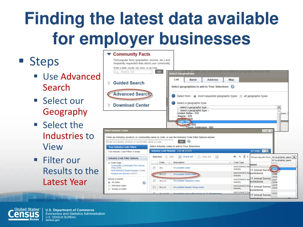 finding the latest data available for employer