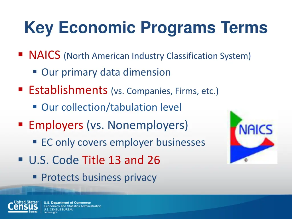key economic programs terms