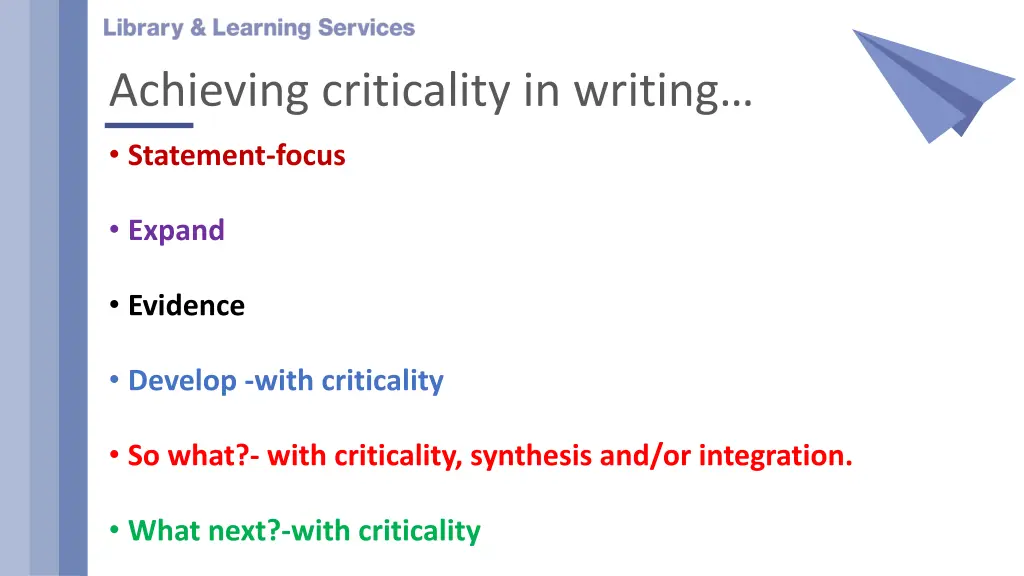 achieving criticality in writing 1