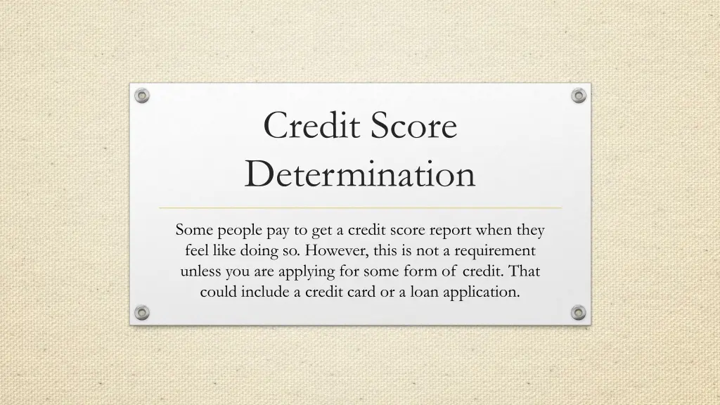 credit score determination