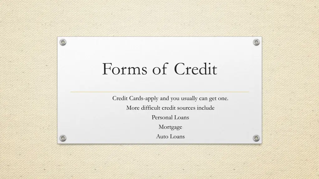 forms of credit