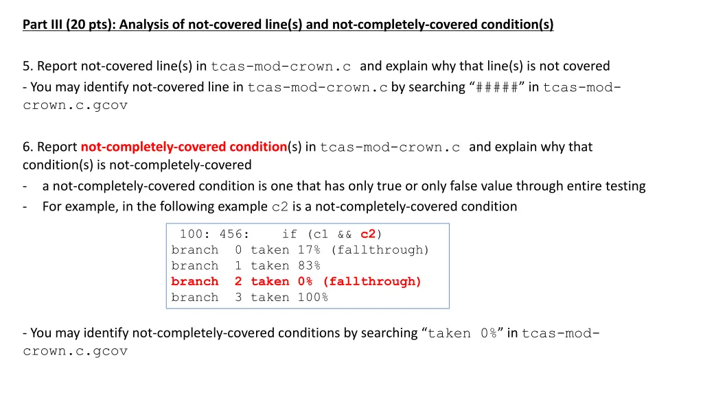 part iii 20 pts analysis of not covered line