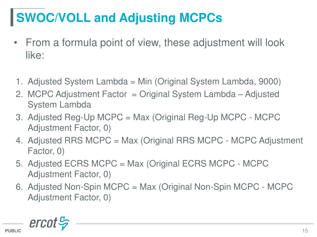 swoc voll and adjusting mcpcs 7