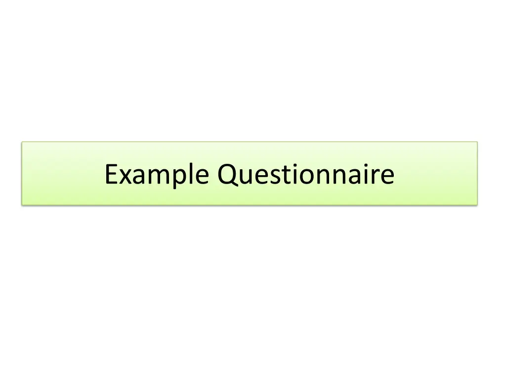 example questionnaire